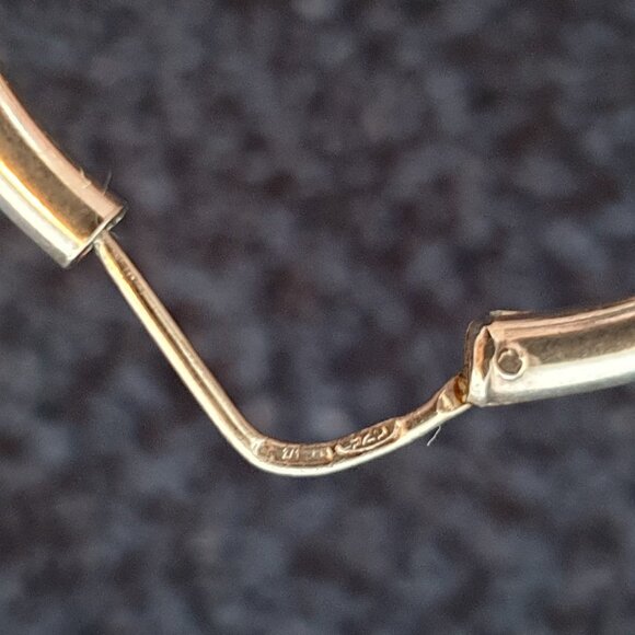 1.8’’ Elegant Vintage Hand Crafted 925 Sterling Silver Large Hoop Earrings - Picture 7 of 11